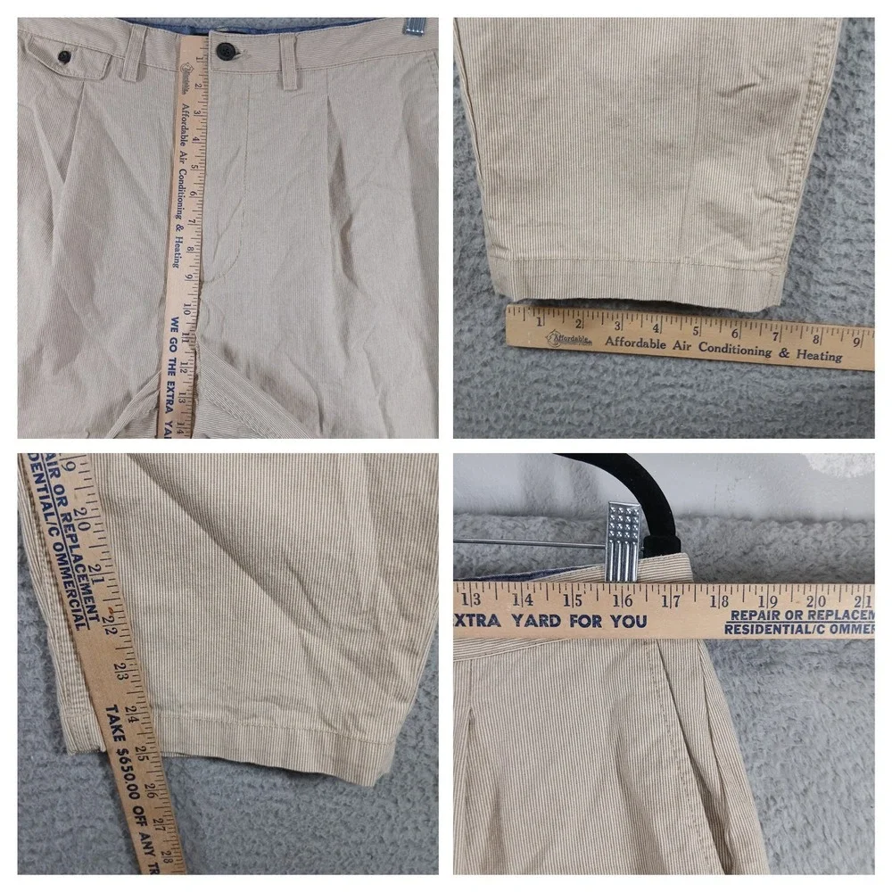 Banana‎ Republic Corduroy Tapered Pleat Pants 35x30 Tan Beige